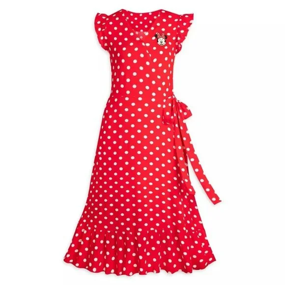 fitted lace wedding dress Petit Bebe Knits Girls Smocked Minnie Mouse Red and White Polka Dot Angel Wing Dress 12M main image 1
